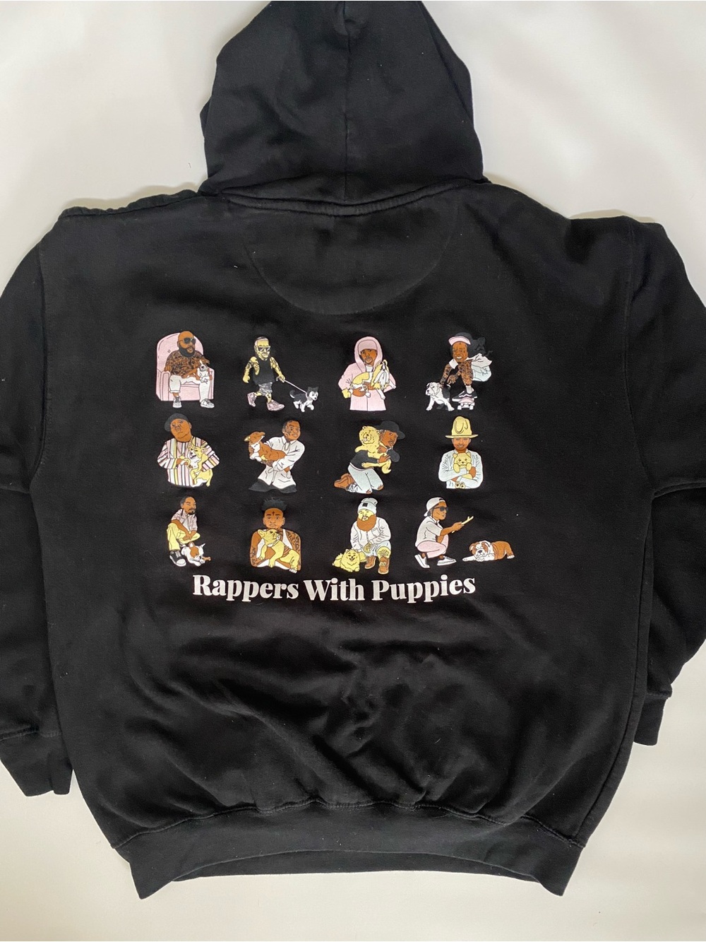 Dog Limited Rappers With Puppies Black Hoodie, size large